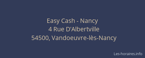 Easy Cash - Nancy