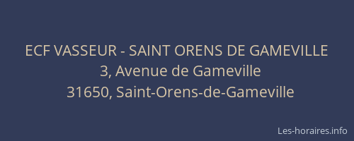 ECF VASSEUR - SAINT ORENS DE GAMEVILLE