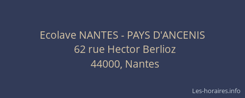 Ecolave NANTES - PAYS D'ANCENIS