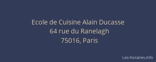 Ecole de Cuisine Alain Ducasse