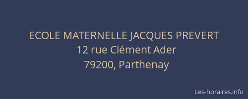 ECOLE MATERNELLE JACQUES PREVERT