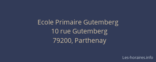 Ecole Primaire Gutemberg