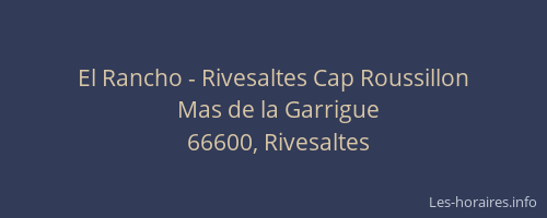 El Rancho - Rivesaltes Cap Roussillon