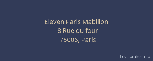 Eleven Paris Mabillon