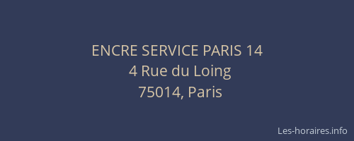 ENCRE SERVICE PARIS 14