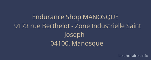 Endurance Shop MANOSQUE