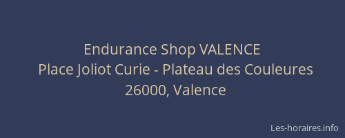 Endurance Shop VALENCE
