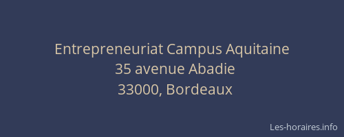 Entrepreneuriat Campus Aquitaine