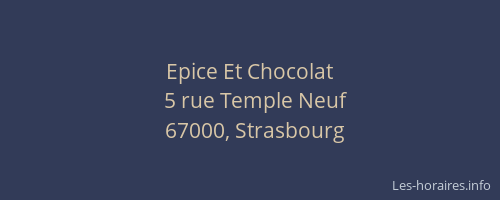 Epice Et Chocolat