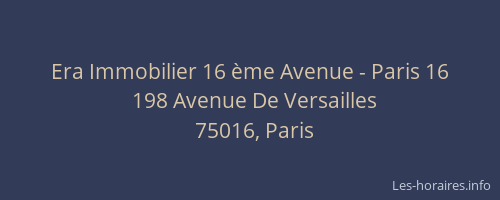 Era Immobilier 16 ème Avenue - Paris 16