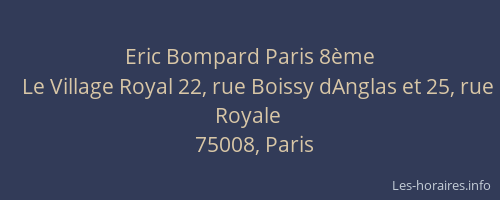 Eric Bompard Paris 8ème