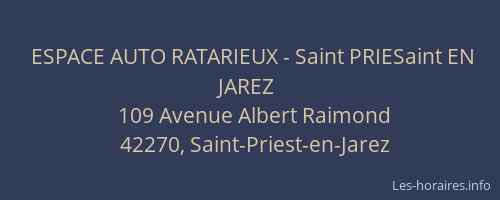 ESPACE AUTO RATARIEUX - Saint PRIESaint EN JAREZ