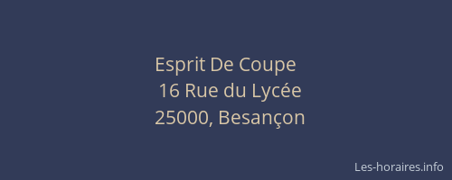 Esprit De Coupe