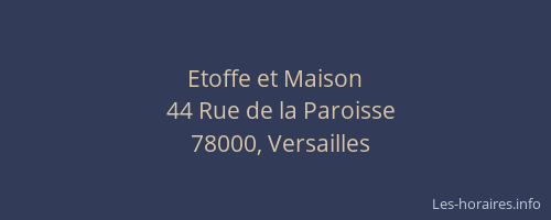 Etoffe et Maison