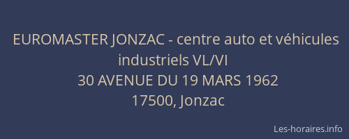 EUROMASTER JONZAC - centre auto et véhicules industriels VL/VI
