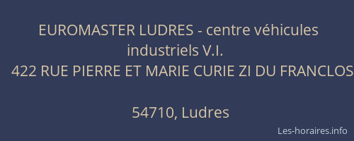 EUROMASTER LUDRES - centre véhicules industriels V.I.