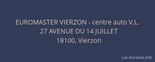 EUROMASTER VIERZON - centre auto V.L.