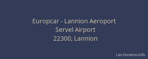 Europcar - Lannion Aeroport