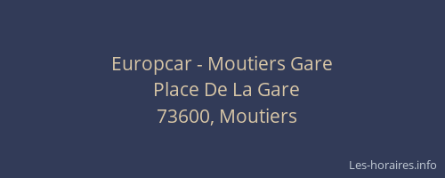 Europcar - Moutiers Gare
