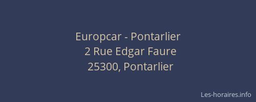 Europcar - Pontarlier