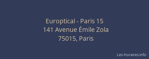 Europtical - Paris 15