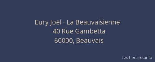 Eury Joël - La Beauvaisienne