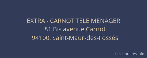 EXTRA - CARNOT TELE MENAGER