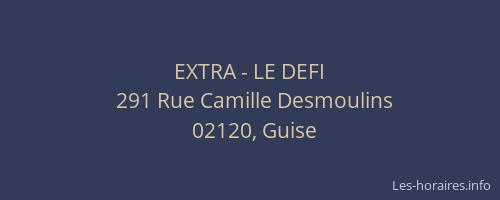 EXTRA - LE DEFI