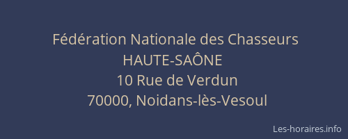 Fédération Nationale des Chasseurs HAUTE-SAÔNE