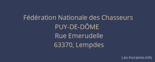 Fédération Nationale des Chasseurs PUY-DE-DÔME