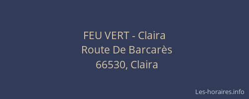 FEU VERT - Claira