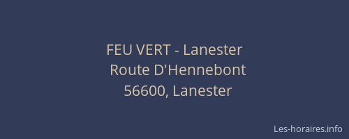 FEU VERT - Lanester