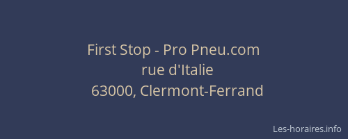 First Stop - Pro Pneu.com