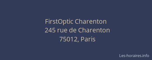 FirstOptic Charenton