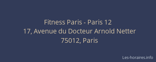 Fitness Paris - Paris 12