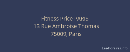 Fitness Price PARIS