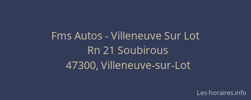 Fms Autos - Villeneuve Sur Lot