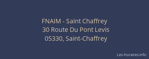 FNAIM - Saint Chaffrey