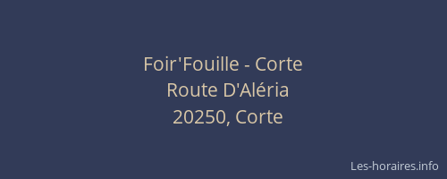Foir'Fouille - Corte