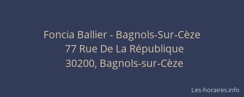 Foncia Ballier - Bagnols-Sur-Cèze