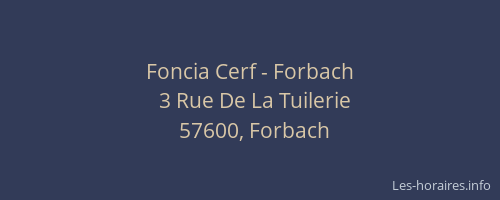 Foncia Cerf - Forbach