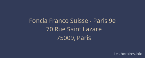 Foncia Franco Suisse - Paris 9e