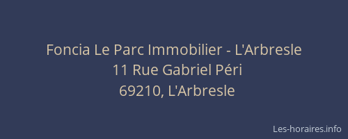 Foncia Le Parc Immobilier - L'Arbresle