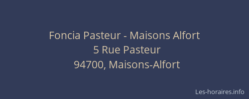 Foncia Pasteur - Maisons Alfort