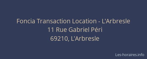 Foncia Transaction Location - L'Arbresle