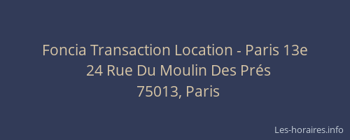 Foncia Transaction Location - Paris 13e