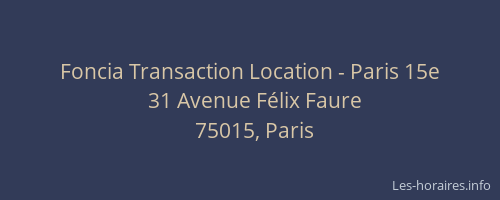 Foncia Transaction Location - Paris 15e