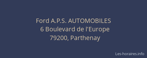 Ford A.P.S. AUTOMOBILES