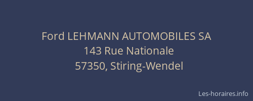 Ford LEHMANN AUTOMOBILES SA