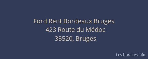 Ford Rent Bordeaux Bruges